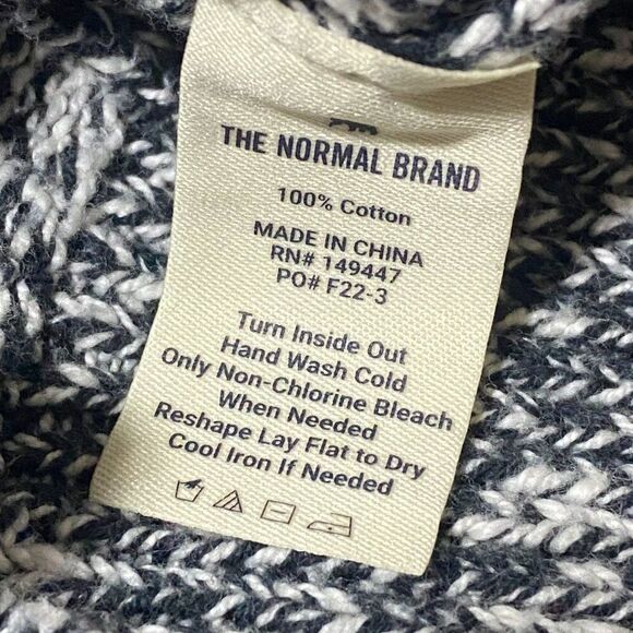 The Normal Brand Koda Jacquard Sweater Cotton Black and Whit - Picture 7 of 7
